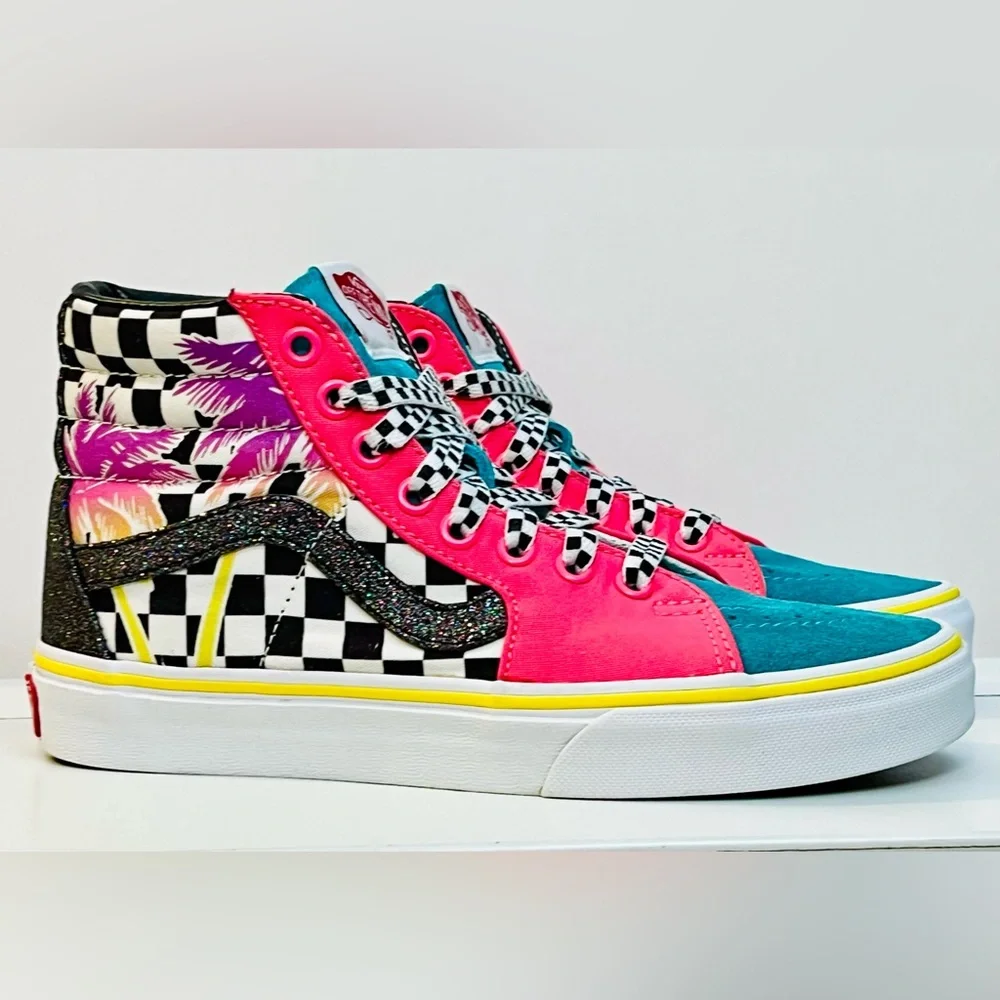 Vans Palm Tree Checkerboard Customs Sk8-Hi